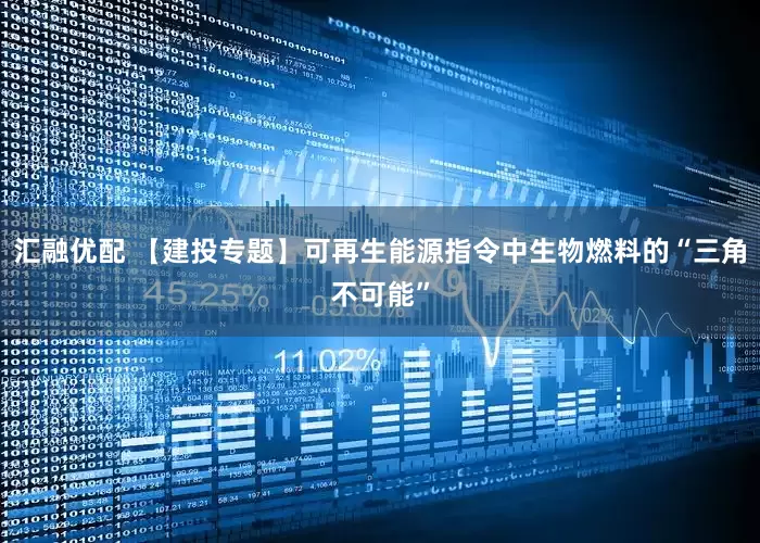 汇融优配 【建投专题】可再生能源指令中生物燃料的“三角不可能”